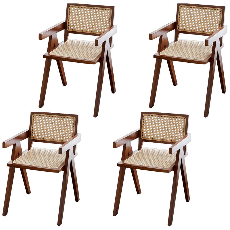 Modern Solid Wood Home Dining Arm Chair Open Back Dining Side Chair