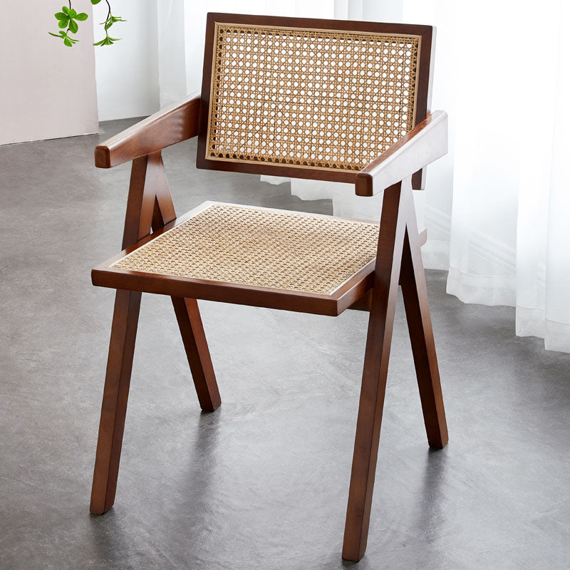 Modern Solid Wood Home Dining Arm Chair Open Back Dining Side Chair