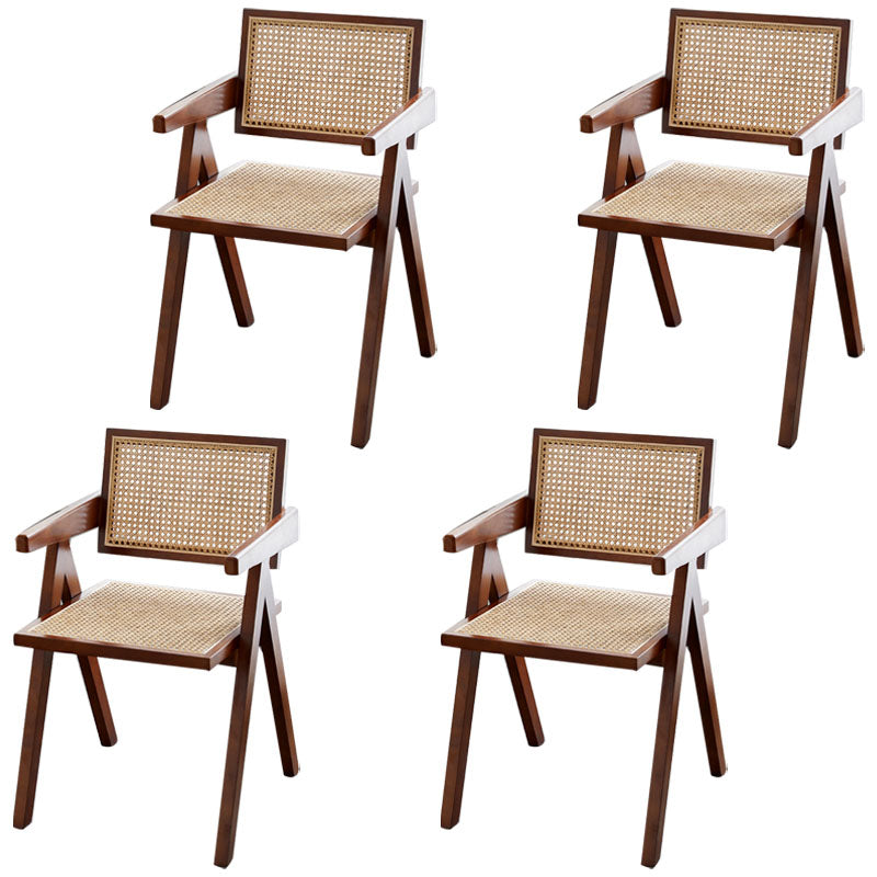 Modern Solid Wood Home Dining Arm Chair Open Back Dining Side Chair