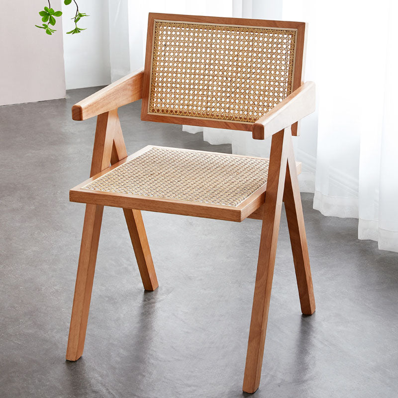 Modern Solid Wood Home Dining Arm Chair Open Back Dining Side Chair