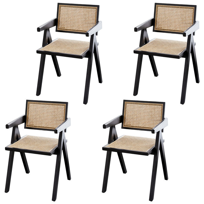 Modern Solid Wood Home Dining Arm Chair Open Back Dining Side Chair