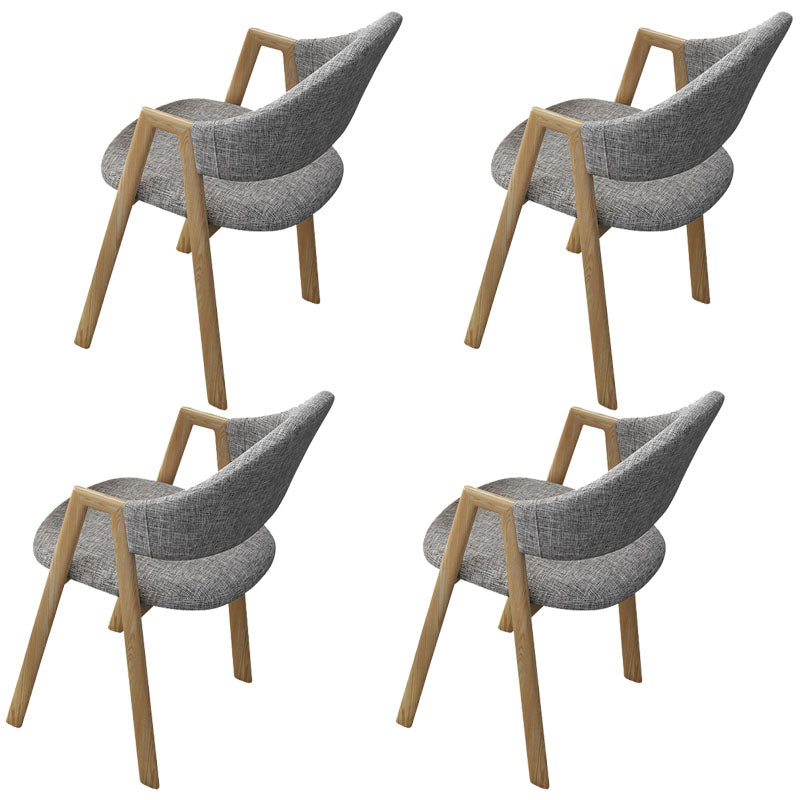 Modern Metal Arm Chair Open Back Dining Side Chair with Upholstered(Set of 4)