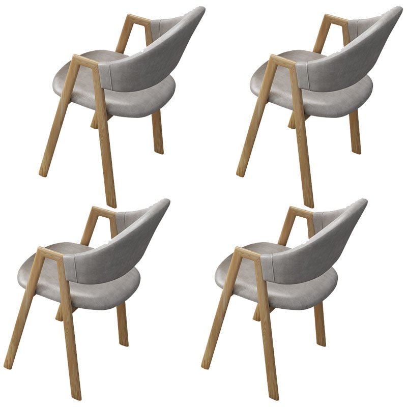 Modern Metal Arm Chair Open Back Dining Side Chair with Upholstered(Set of 4)