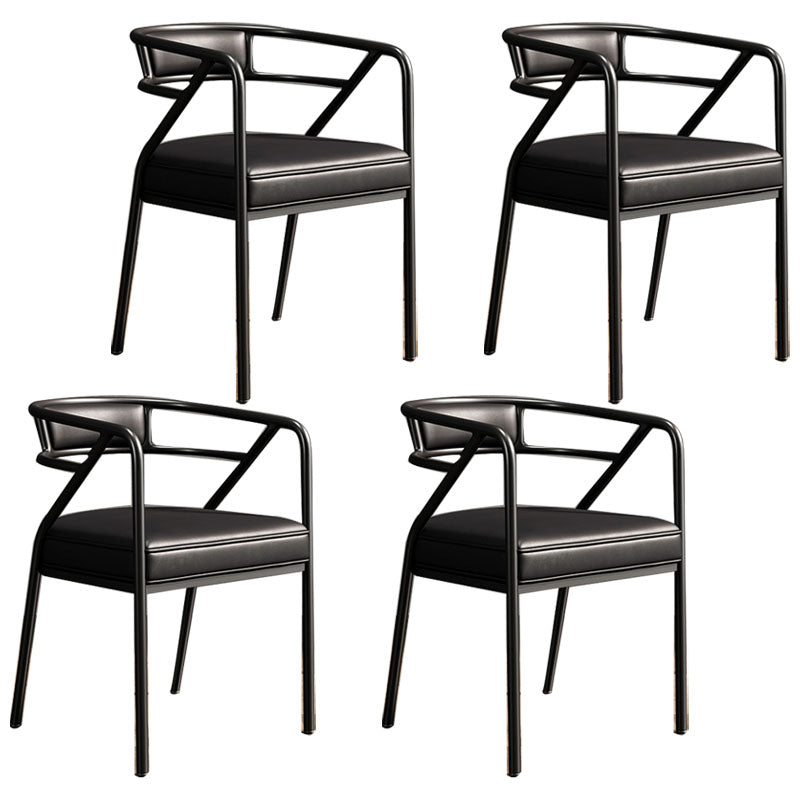 Glam Metal Kitchen and Dining Room Chair Open Back Dining Side Chairs