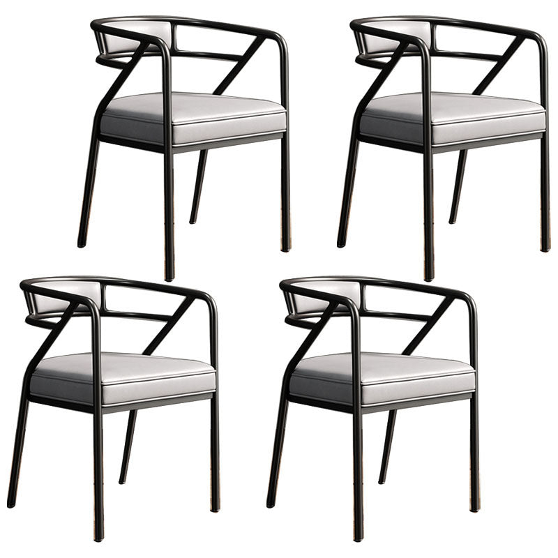 Glam Metal Kitchen and Dining Room Chair Open Back Dining Side Chairs