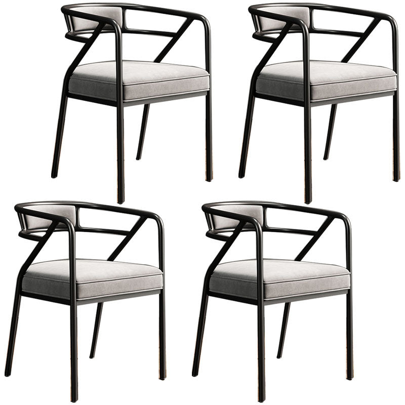 Glam Metal Kitchen and Dining Room Chair Open Back Dining Side Chairs