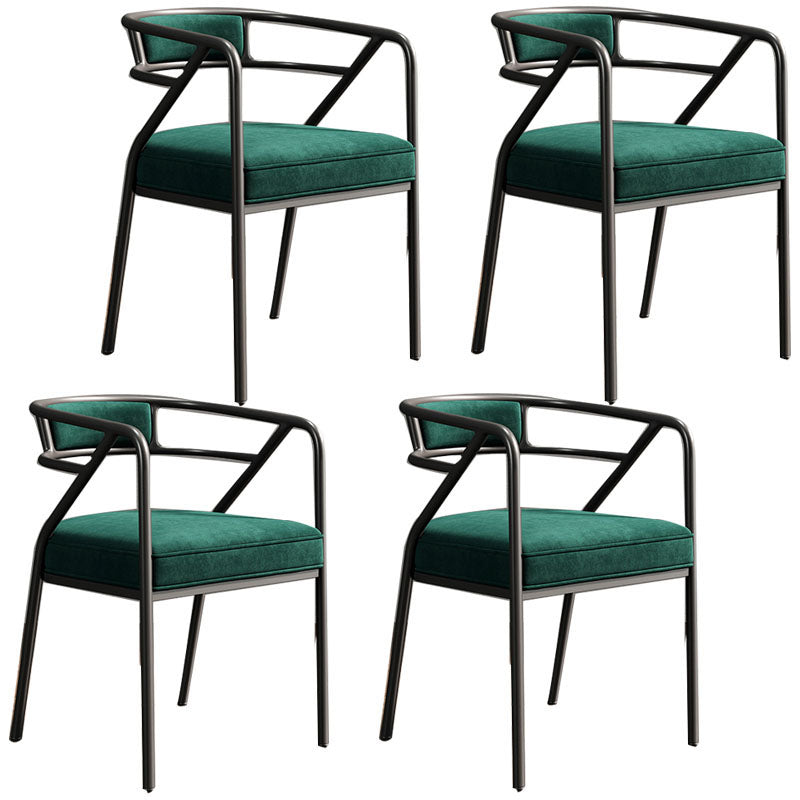 Glam Metal Kitchen and Dining Room Chair Open Back Dining Side Chairs