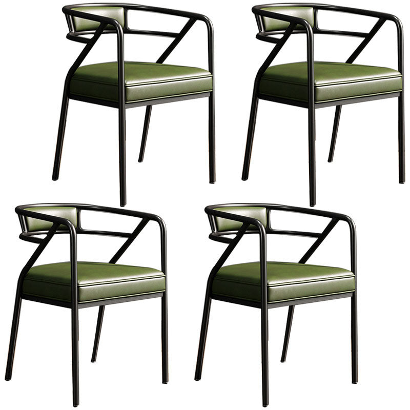 Glam Metal Kitchen and Dining Room Chair Open Back Dining Side Chairs