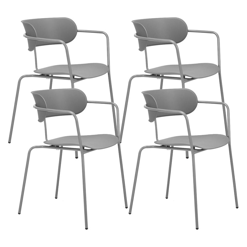 Glam Style Metal Arm Chair Open Back Side Chair for Dining Room (Set of 4)