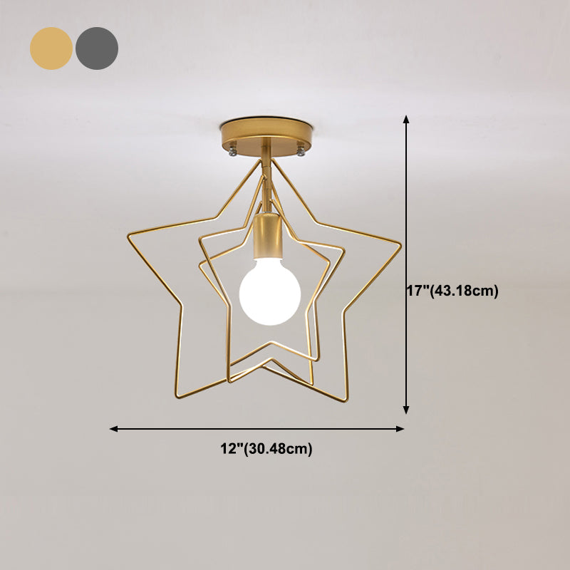 Geometrischer Schatten Metallspülendeckenleuchte Industrielle 1 Licht Flush Mount