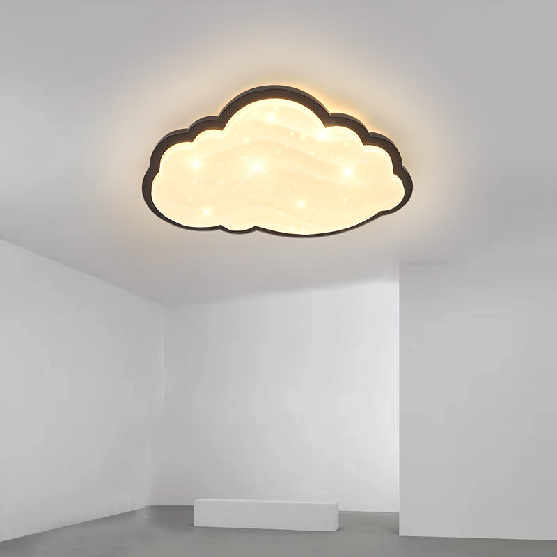 Cloud Wood Flush Mount Lighting Modern Style 1 Light Flush Mount luminaire