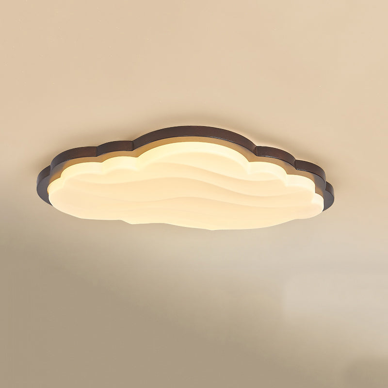 Cloud Wood Flush Mount Lighting Modern Style 1 Light Flush Mount Light Fixture