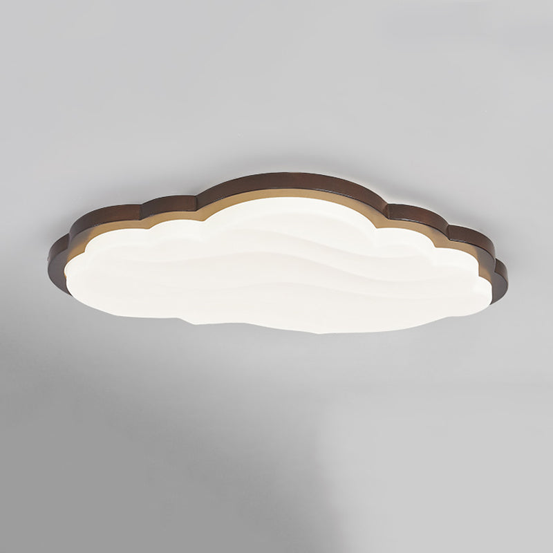 Cloud Wood Flush Mount Lighting Modern Style 1 Light Flush Mount Light Fixture