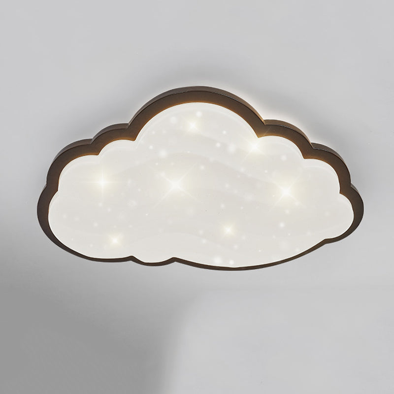 Cloud Wood Flush Mount Lighting Modern Style 1 Light Flush Mount luminaire