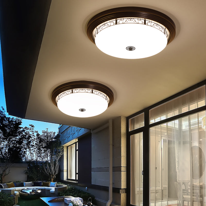 Round Flush Mount Light Modern Style Metal 1 Flush Ceiling Lights