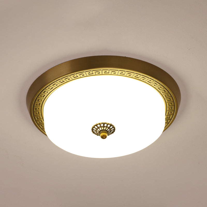 1-Light Round Flush Mount Light Modern Style Glass Flush Ceiling Lights