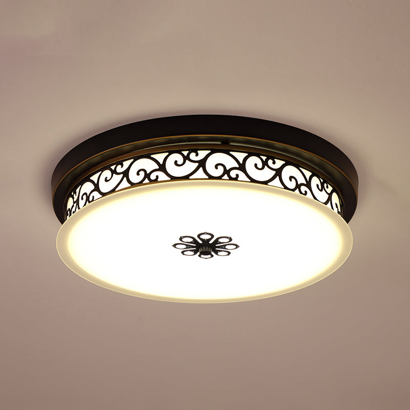 1 Light Round Flush Mount Light Modern Style Glass Flush Plafond Lights