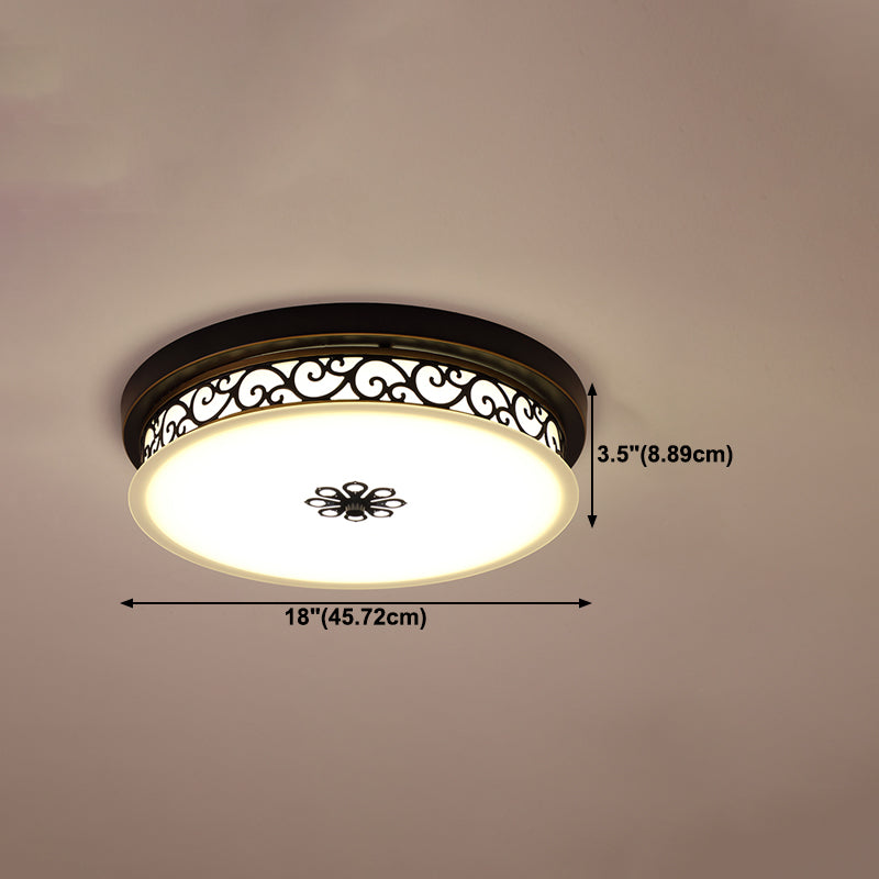 1 Light Round Flush Mount Light Modern Style Glass Flush Plafond Lights