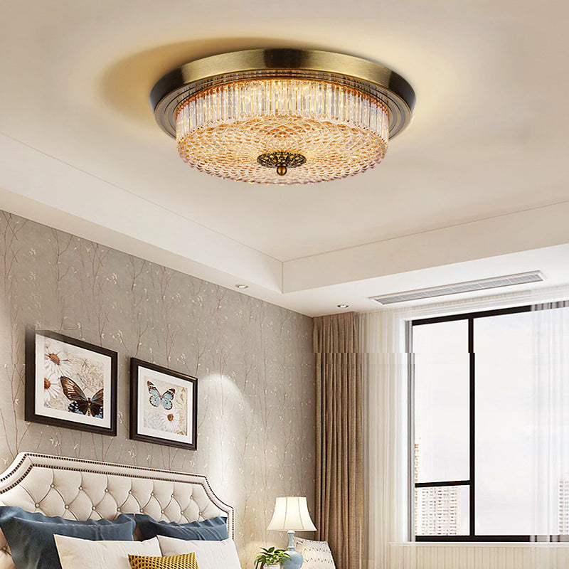 Modern Style Round Flush Mount Light Glass 2-Light Flush Ceiling Lights