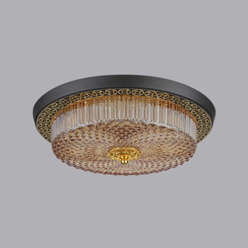 Modern Style Round Flush Mount Light Glass 2-Light Flush Ceiling Lights