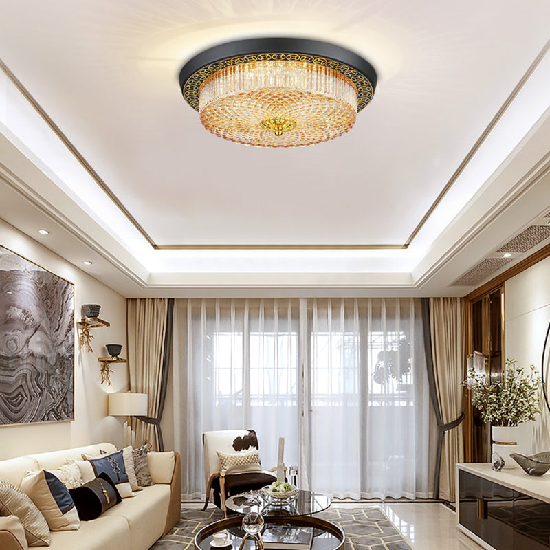 Modern Style Round Flush Mount Light Glass 2-Light Flush Ceiling Lights