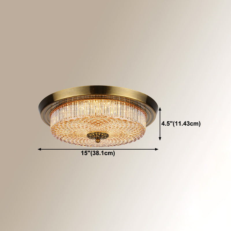 Modern Style Round Flush Mount Light Glass 2-Light Flush Ceiling Lights