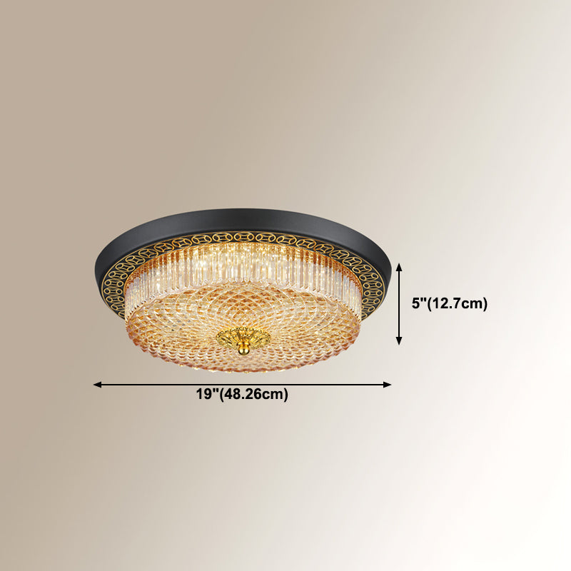 Modern Style Round Flush Mount Light Glass 2-Light Flush Ceiling Lights