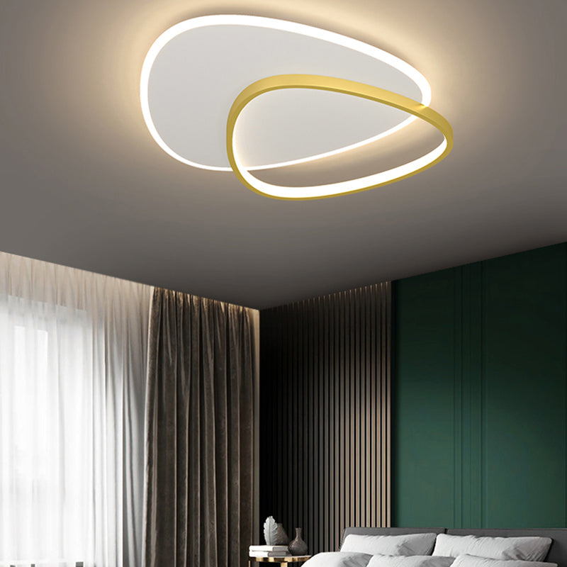 Modern Style Geometry Shape Ceiling Fixtures Metal 2 Light Flush Ceiling Light Fixtures