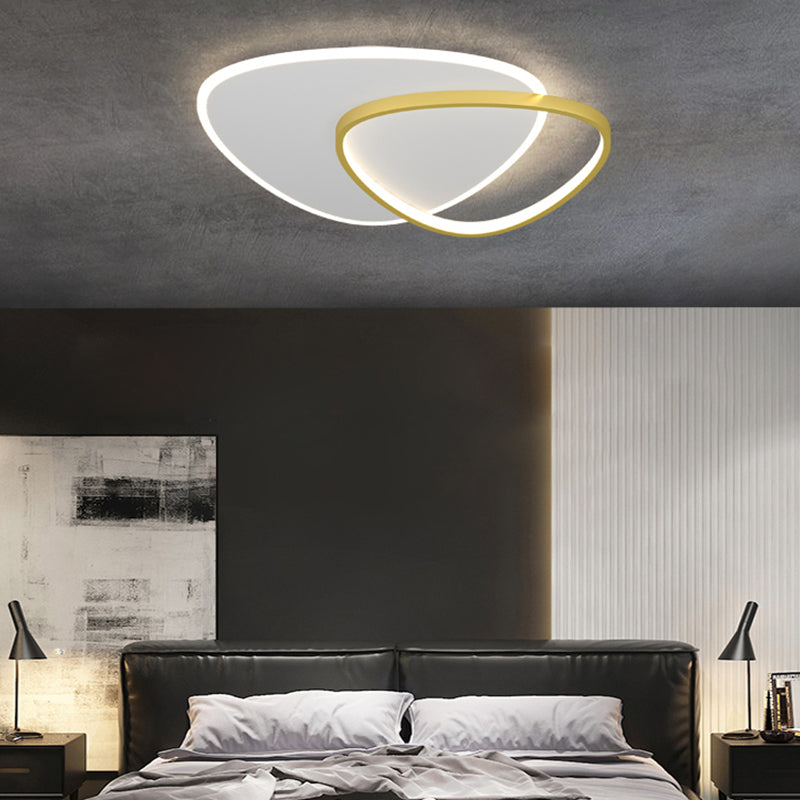 Modern Style Geometry Shape Ceiling Fixtures Metal 2 Light Flush Ceiling Light Fixtures