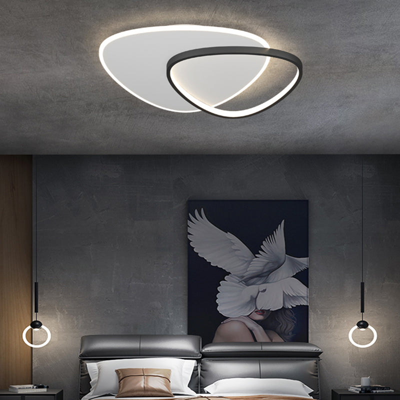 Modern Style Geometry Shape Ceiling Fixtures Metal 2 Light Flush Ceiling Light Fixtures