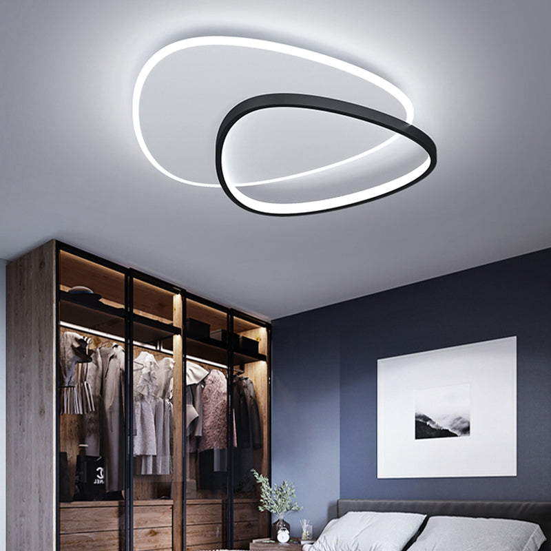 Modern Style Geometry Shape Ceiling Fixtures Metal 2 Light Flush Ceiling Light Fixtures