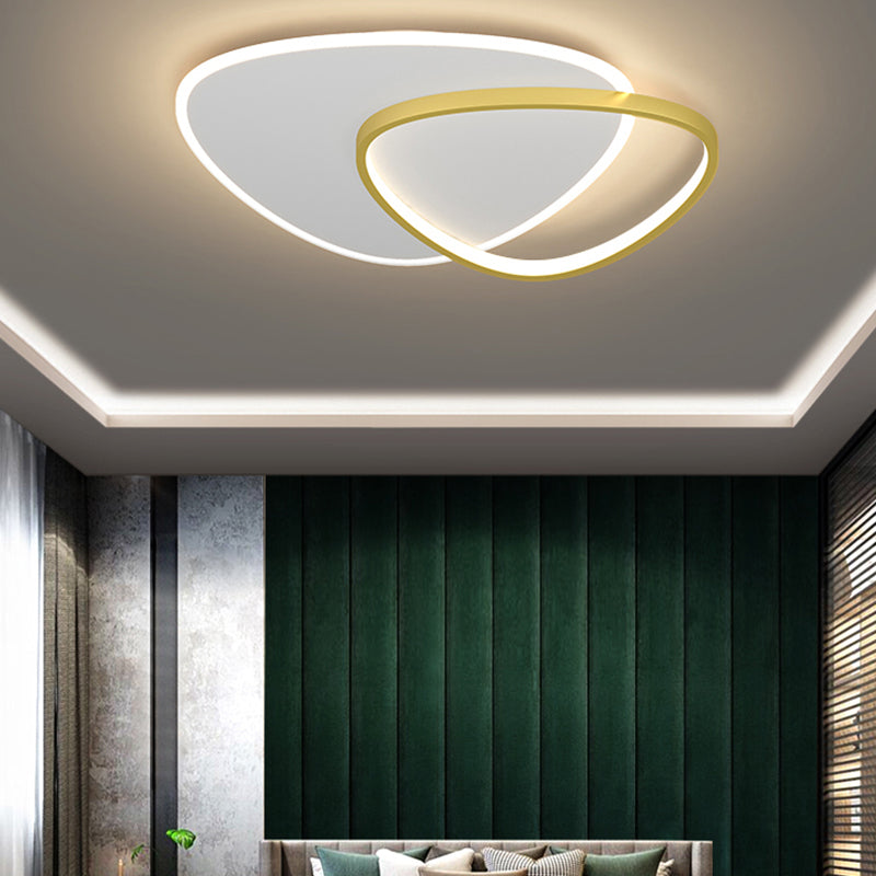 Modern Style Geometry Shape Ceiling Fixtures Metal 2 Light Flush Ceiling Light Fixtures