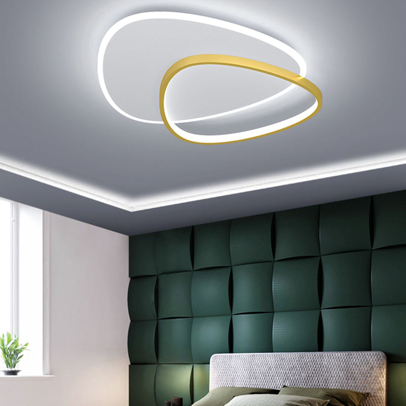 Modern Style Geometry Shape Ceiling Fixtures Metal 2 Light Flush Ceiling Light Fixtures