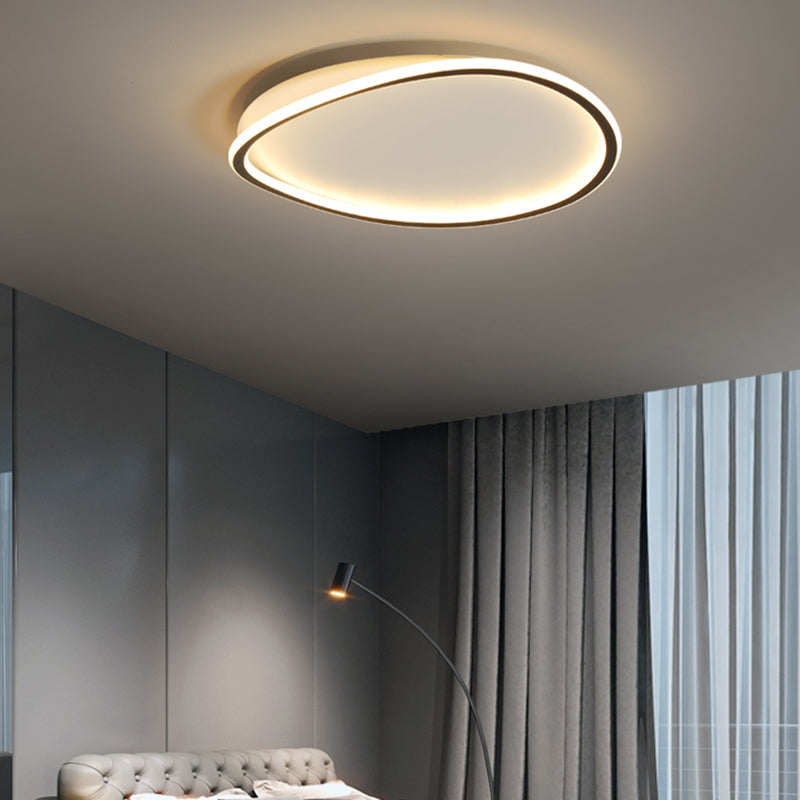 Moderne geometrie vorm plafond armatuur metaal 1 licht spoel plafondlamp in zwart