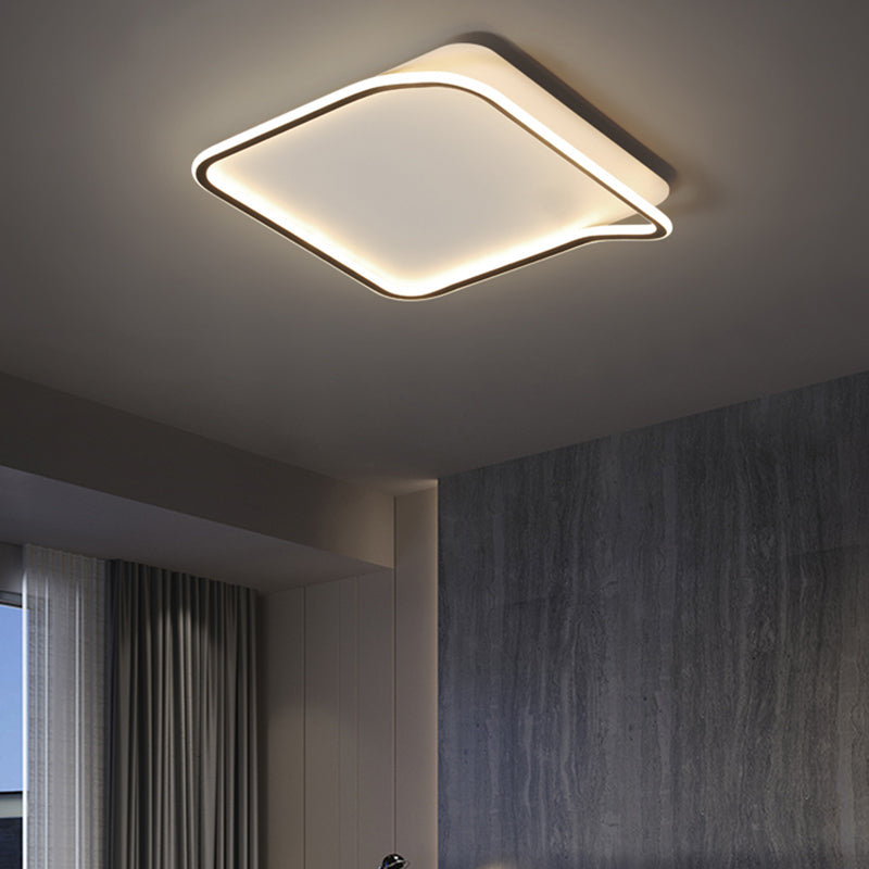 Moderne geometrie vorm plafond armatuur metaal 1 licht spoel plafondlamp in zwart