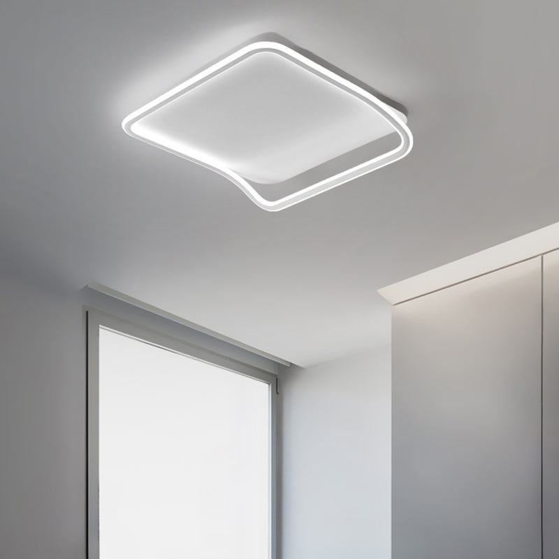 Moderne geometrie vorm plafond armatuur metaal 1 licht spoel plafondlamp in zwart