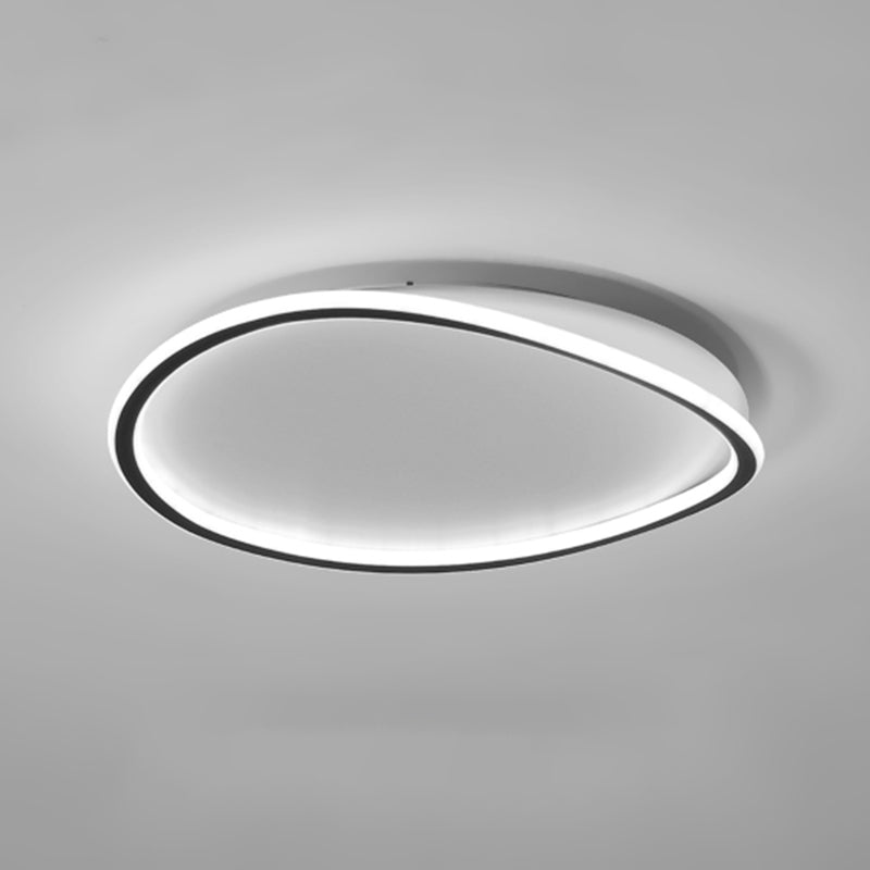 Moderne geometrie vorm plafond armatuur metaal 1 licht spoel plafondlamp in zwart