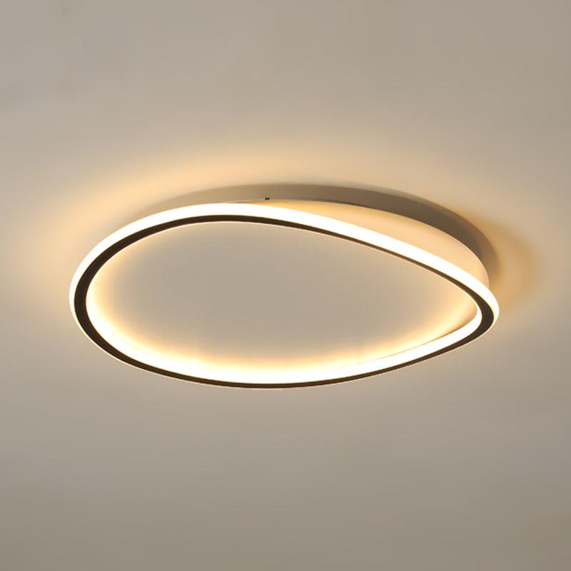 Moderne geometrie vorm plafond armatuur metaal 1 licht spoel plafondlamp in zwart