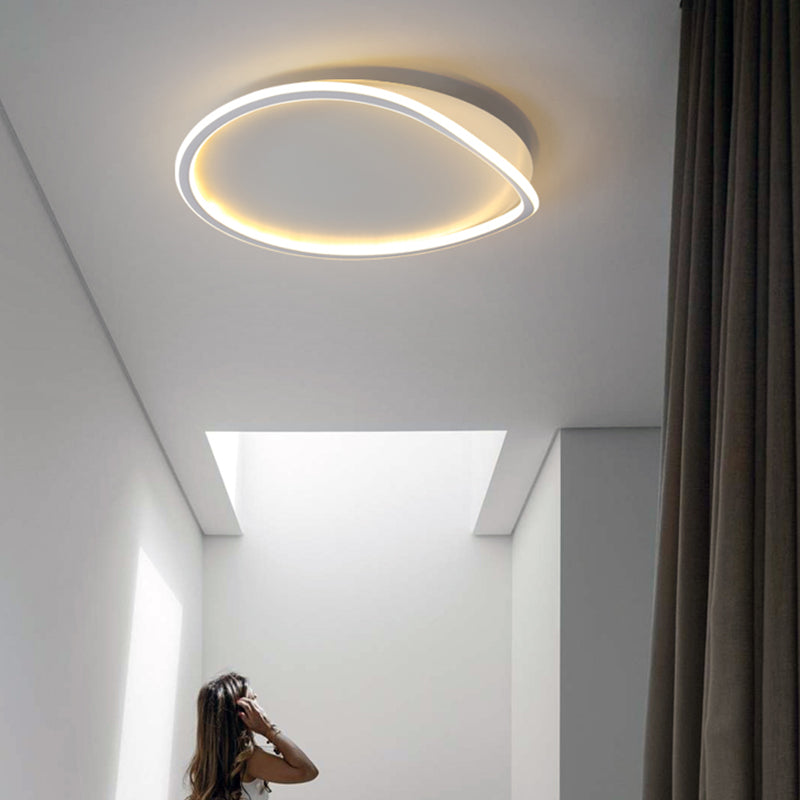 Moderne geometrie vorm plafond armatuur metaal 1 licht spoel plafondlamp in zwart