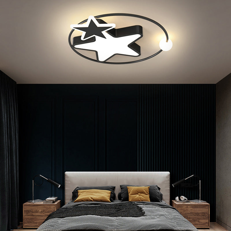 Modern Style Star Shape Ceiling Fixtures Metal 3 Light Flush Ceiling Light Fixtures