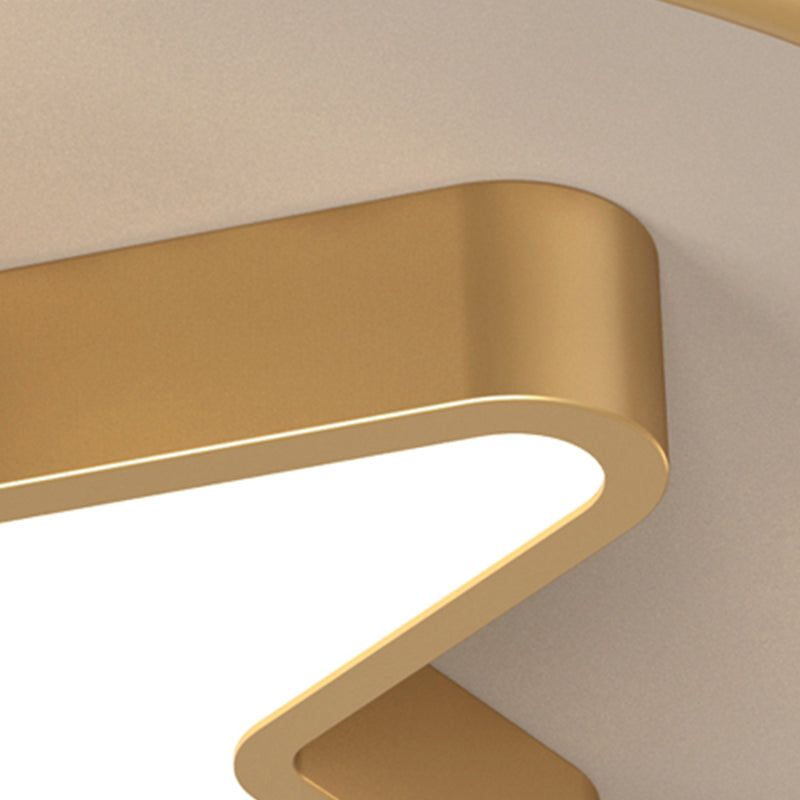 Fidutri a soffitto a forma di stella in stile moderno metallo 3 lampade a soffitto a filo chiaro