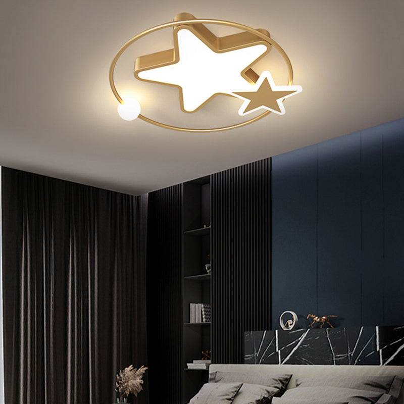 Fidutri a soffitto a forma di stella in stile moderno metallo 3 lampade a soffitto a filo chiaro