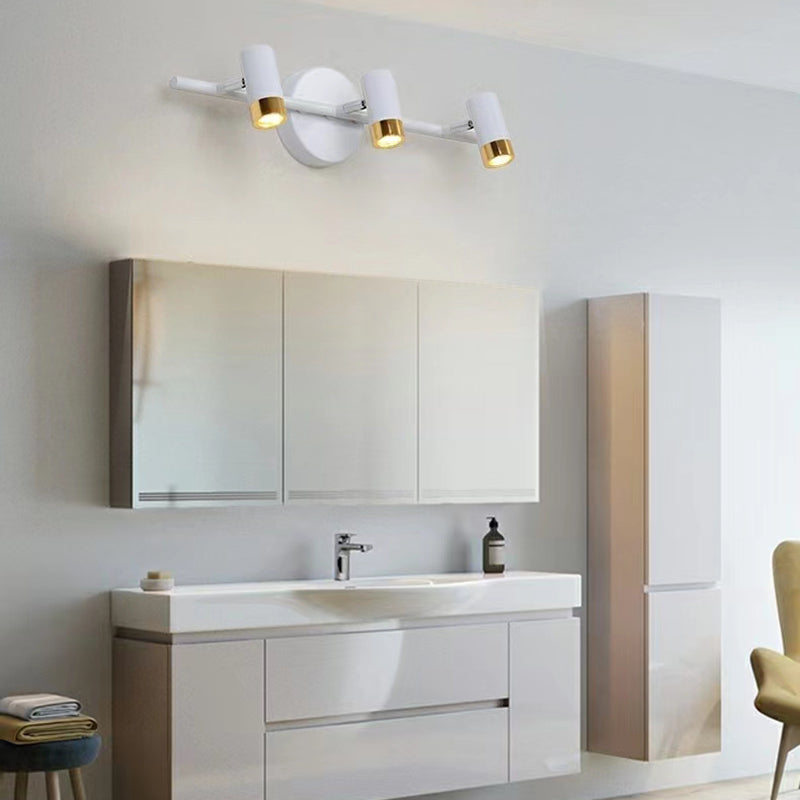 Forma de cilindro Luces de espejo LED de metal de estilo de tocador de estilo moderno para el baño