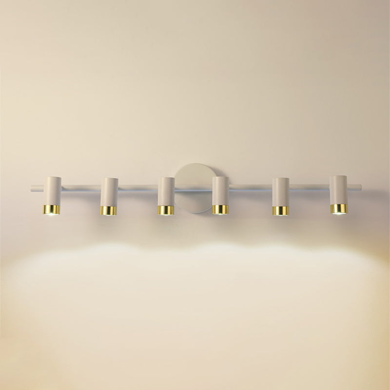 Forma de cilindro Luces de espejo LED de metal de estilo de tocador de estilo moderno para el baño