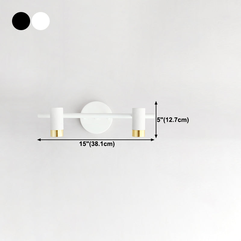 Forma de cilindro Luces de espejo LED de metal de estilo de tocador de estilo moderno para el baño