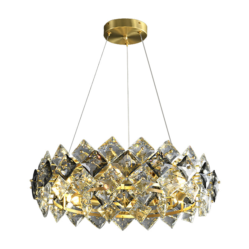 Geometry Shape Pendant Chandeliers Contemporary Style Crystal Chandelier Lights in Gold