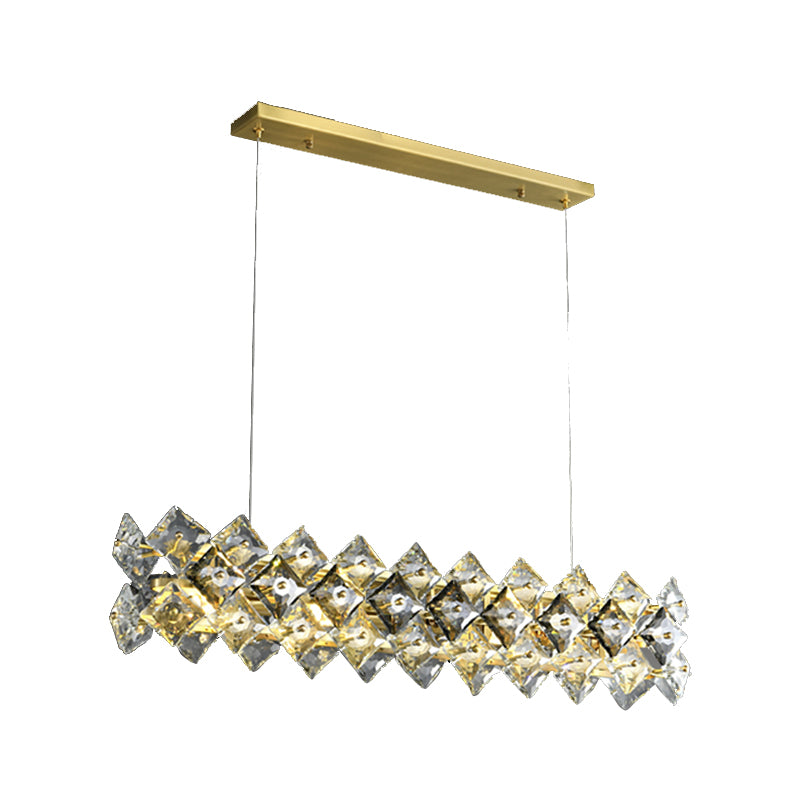 Geometry Shape Pendant Chandeliers Contemporary Style Crystal Chandelier Lights in Gold