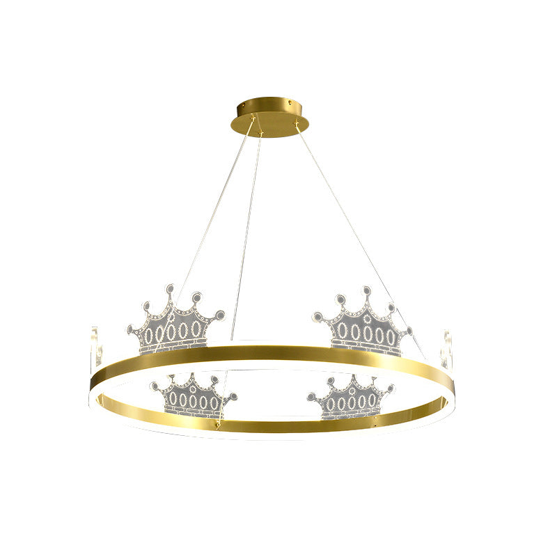 Postmodern Circle Chandelier Brass Chandelier Pendant in Gold for Dining Room