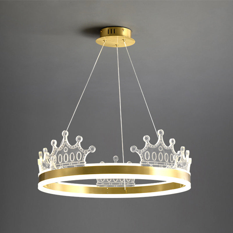 Postmodern Circle Chandelier Brass Chandelier Pendant in Gold for Dining Room