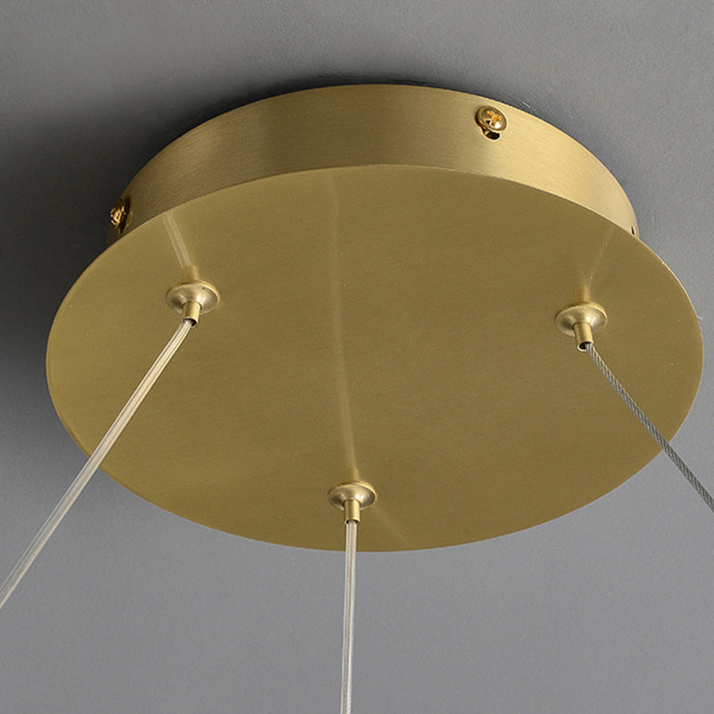 Postmodern Circle Chandelier Brass Chandelier Pendant in Gold for Dining Room